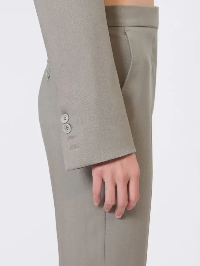 Slim-fit-jacka i ull, mohair och siden, mellangrå