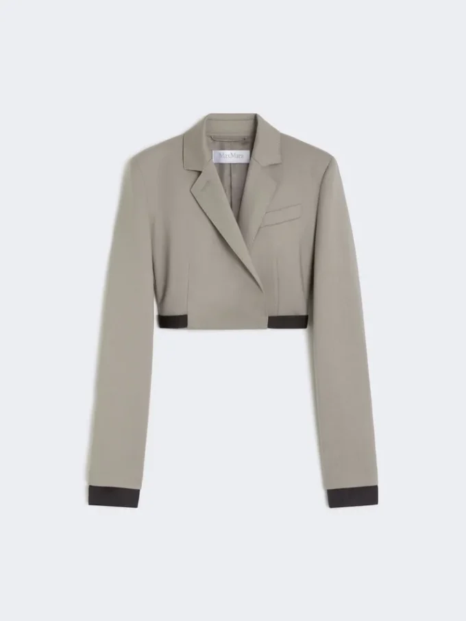 Slim-fit-jacka i ull, mohair och siden, mellangrå