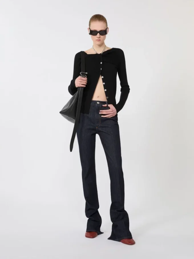 Slim-fit-jeans med utsvängda benslut, midnattblå Slim-fit-jeans med utsvängda benslut, midnattblå