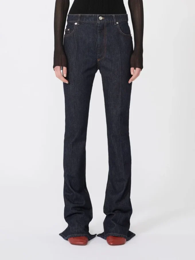 Slim-fit-jeans med utsvängda benslut, midnattblå Slim-fit-jeans med utsvängda benslut, midnattblå