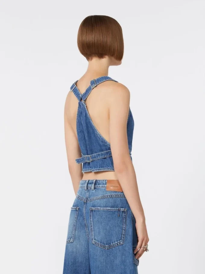 Slim-fit-jeansväst, midnattblå