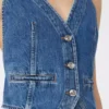 Slim-fit-jeansväst, midnattblå