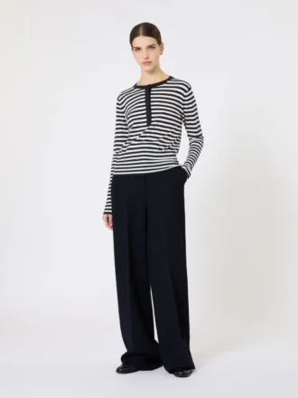 Slim-fit kashmirtröja, elfenben