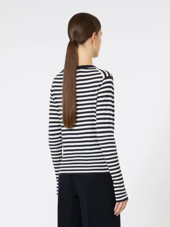 Slim-fit kashmirtröja, elfenben Slim-fit kashmirtröja, elfenben