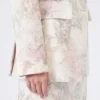 Slim-fit-kavaj i tryckt organza och gabardin, vit Slim-fit-kavaj i tryckt organza och gabardin, vit