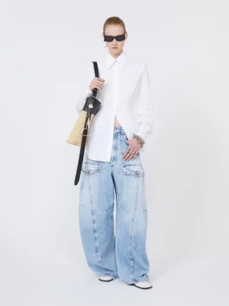 Slim-fit poplin-skjorta, optiskt vit