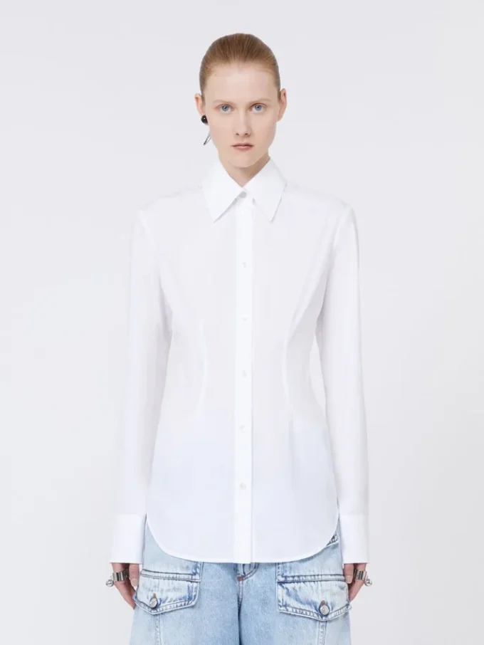 Slim-fit poplin-skjorta, optiskt vit Slim-fit poplin-skjorta, optiskt vit