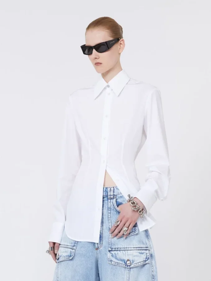 Slim-fit poplin-skjorta, optiskt vit Slim-fit poplin-skjorta, optiskt vit