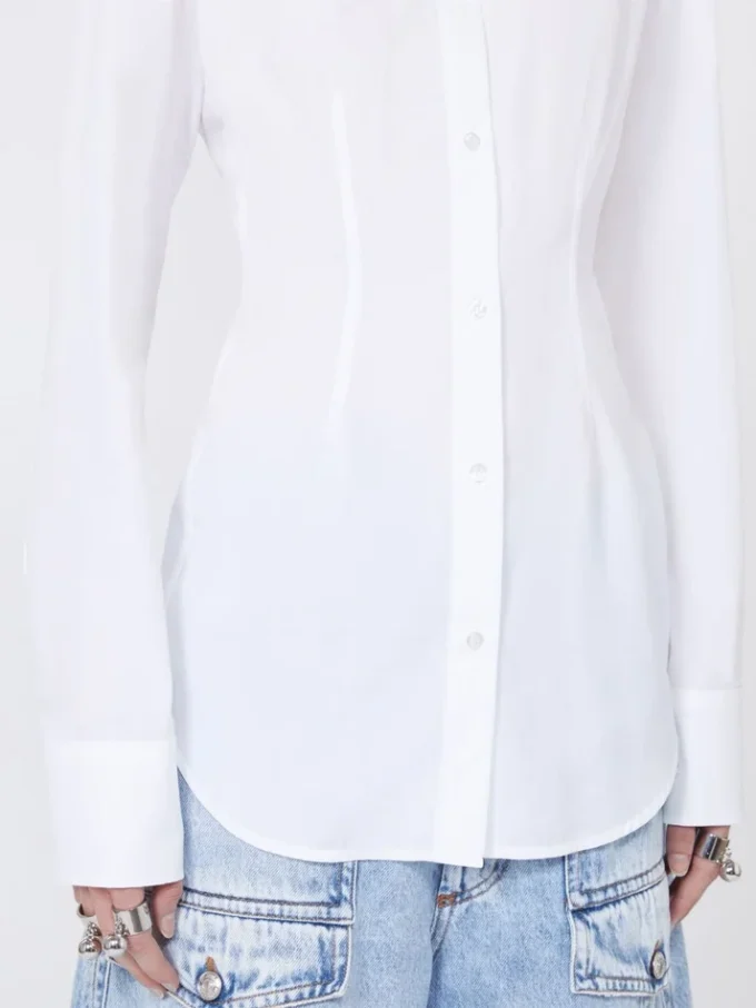 Slim-fit poplin-skjorta, optiskt vit Slim-fit poplin-skjorta, optiskt vit