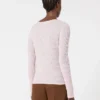 Slim-fit tröja i ull och siden, rosa