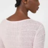 Slim-fit tröja i ull och siden, rosa