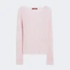 Slim-fit tröja i ull och siden, rosa
