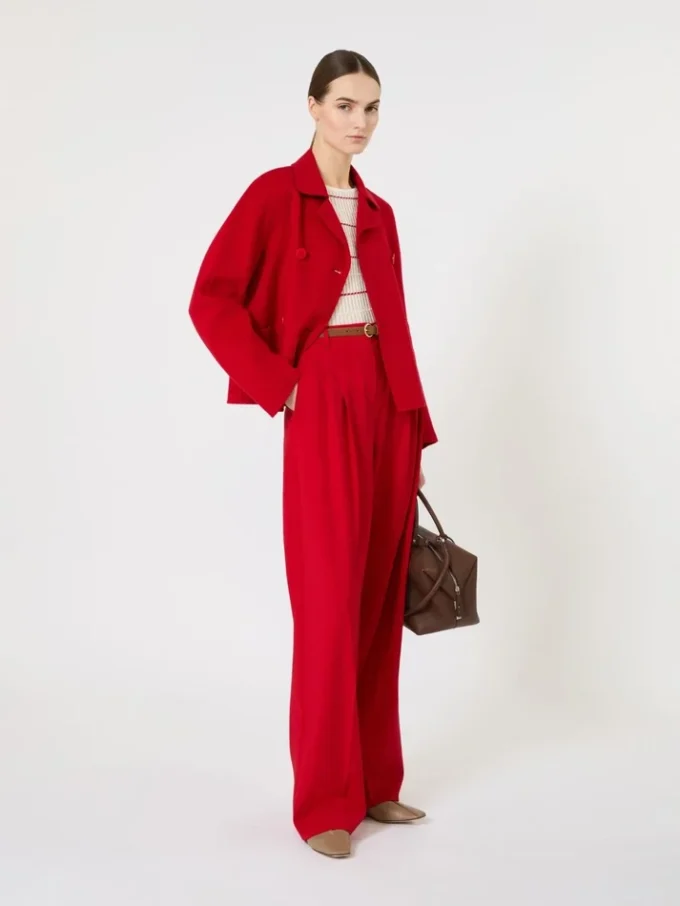 Slim-fit tröja i ull och siden, vit Slim-fit tröja i ull och siden, vit
