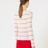 Slim-fit tröja i ull och siden, vit Slim-fit tröja i ull och siden, vit