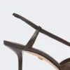 Slingbacks i canvas med raffia-look, mörkbruna Slingbacks i canvas med raffia-look, mörkbruna