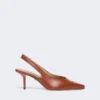 Slingbacks i nappaläder, rostfärgade Slingbacks i nappaläder, rostfärgade