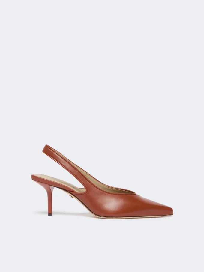 Slingbacks i nappaläder, rostfärgade Slingbacks i nappaläder, rostfärgade