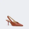 Slingbacks i nappaläder, rostfärgade Slingbacks i nappaläder, rostfärgade