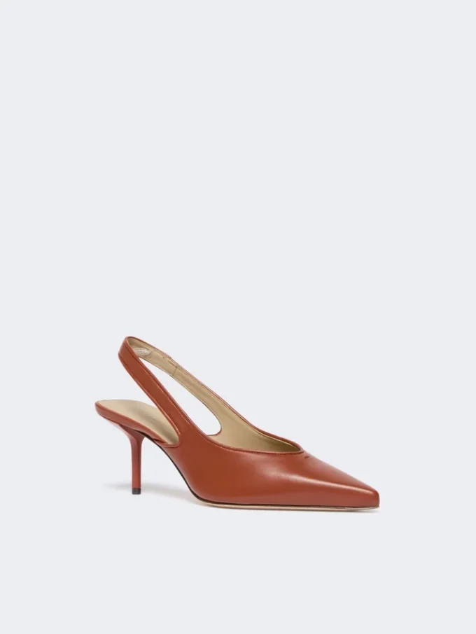 Slingbacks i nappaläder, rostfärgade Slingbacks i nappaläder, rostfärgade