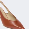 Slingbacks i nappaläder, rostfärgade Slingbacks i nappaläder, rostfärgade