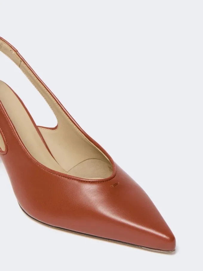 Slingbacks i nappaläder, rostfärgade Slingbacks i nappaläder, rostfärgade