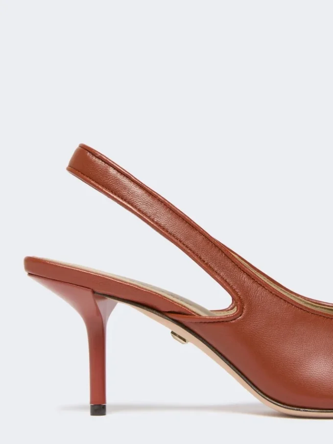 Slingbacks i nappaläder, rostfärgade Slingbacks i nappaläder, rostfärgade