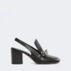 Slingbacks i nappaläder, svarta