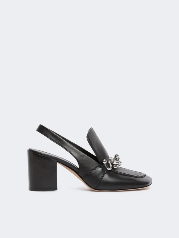 Slingbacks i nappaläder, svarta