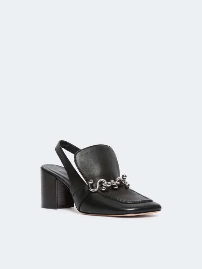 Slingbacks i nappaläder, svarta