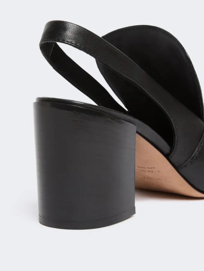 Slingbacks i nappaläder, svarta