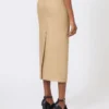 Smal kjol i linne-twill, kamel Smal kjol i linne-twill, kamel