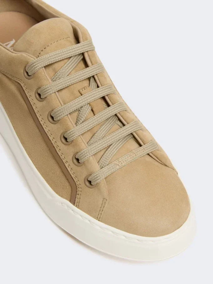 Sneakers i mocka, sand