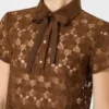 Spets-T-shirt, chokladbrun Spets-T-shirt, chokladbrun