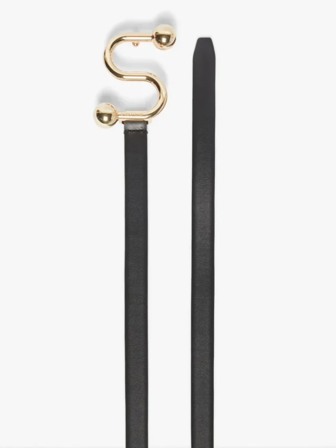 Sportmax-bälte med monogram och spänne, svart Sportmax-bälte med monogram och spänne, svart