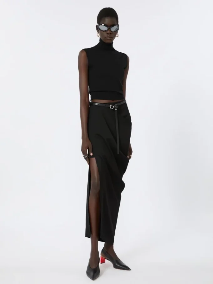 Sportmax-bälte med monogram och spänne, svart Sportmax-bälte med monogram och spänne, svart
