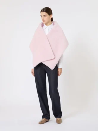 Stola i alpacka och ull, beige-rosa