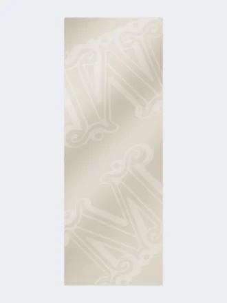 Stola i jacquard av siden, kashmir och ull, beige