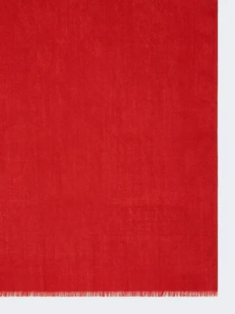 Stola i jacquard av ull- och silkegarn, röd