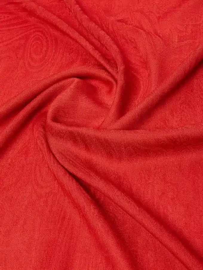 Stola i jacquard av ull- och silkegarn, röd Stola i jacquard av ull- och silkegarn, röd