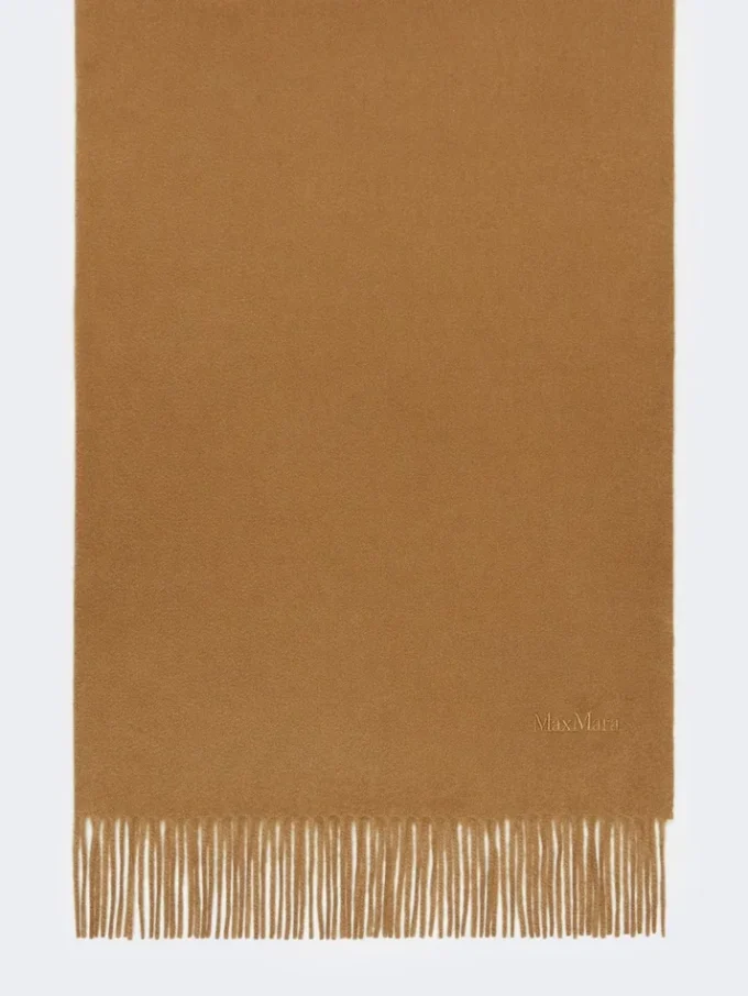 Stola i kashmir med logotyp, beige Stola i kashmir med logotyp, beige