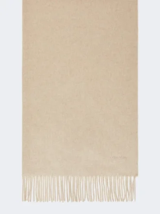 Stola i kashmir med logotyp, beige
