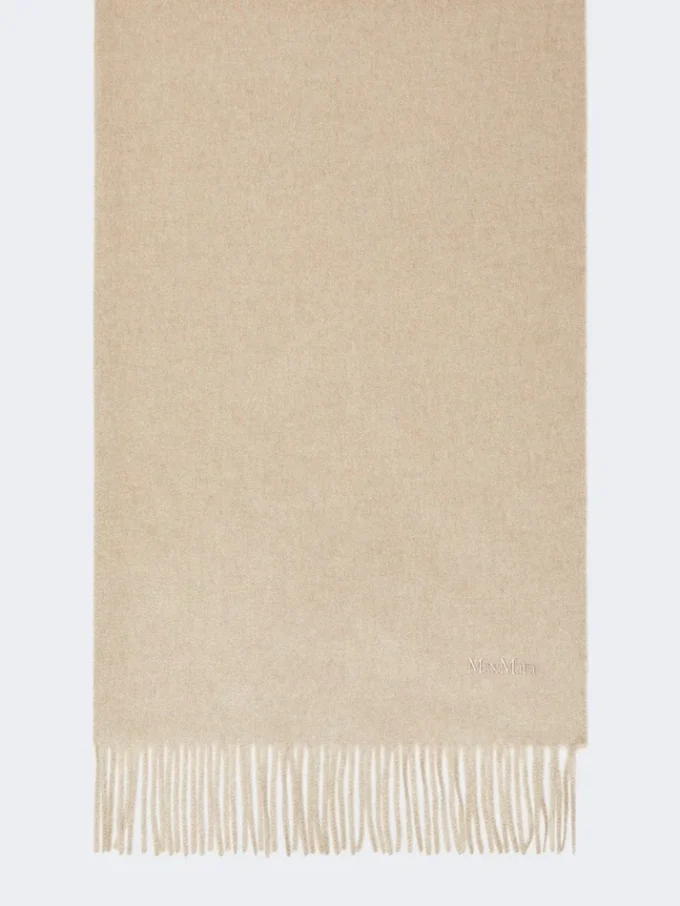 Stola i kashmir med logotyp, beige Stola i kashmir med logotyp, beige