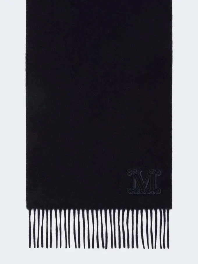 Stola i ren kashmir med monogramdetalj, ultramarin Stola i ren kashmir med monogramdetalj, ultramarin