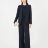 Stretchblazer i ull, marinblå Stretchblazer i ull, marinblå