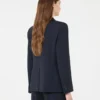 Stretchblazer i ull, marinblå Stretchblazer i ull, marinblå