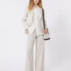 Stretchblazer i ull, sand Stretchblazer i ull, sand