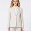Stretchblazer i ull, sand Stretchblazer i ull, sand