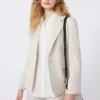 Stretchblazer i ull, sand Stretchblazer i ull, sand