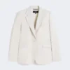 Stretchblazer i ull, sand Stretchblazer i ull, sand