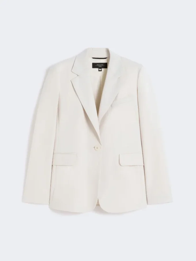 Stretchblazer i ull, sand Stretchblazer i ull, sand